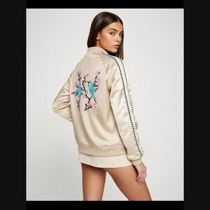 House of CB ‘Relli’ Embroidered Satin Jacket XS $199